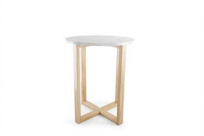 LYRA SIDE TABLE WITH WHITE MARBLE