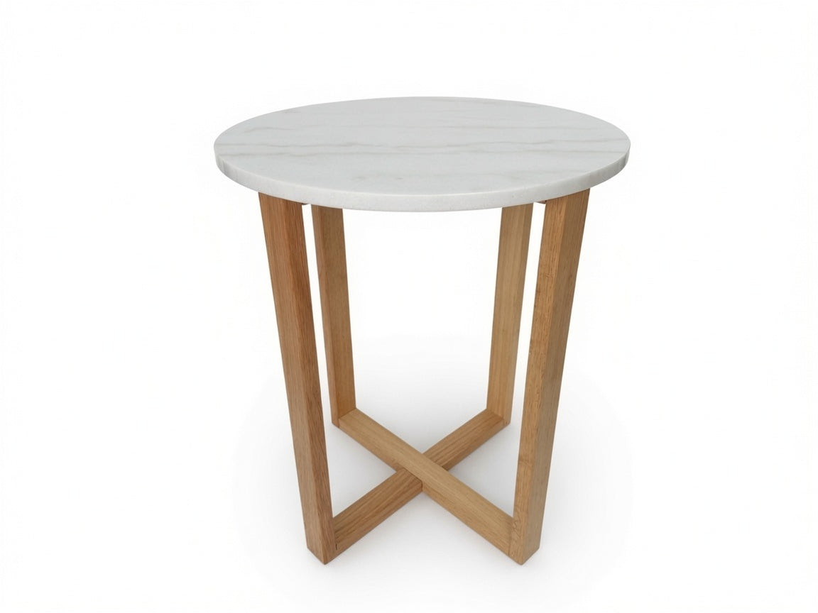 LYRA SIDE TABLE WITH WHITE MARBLE