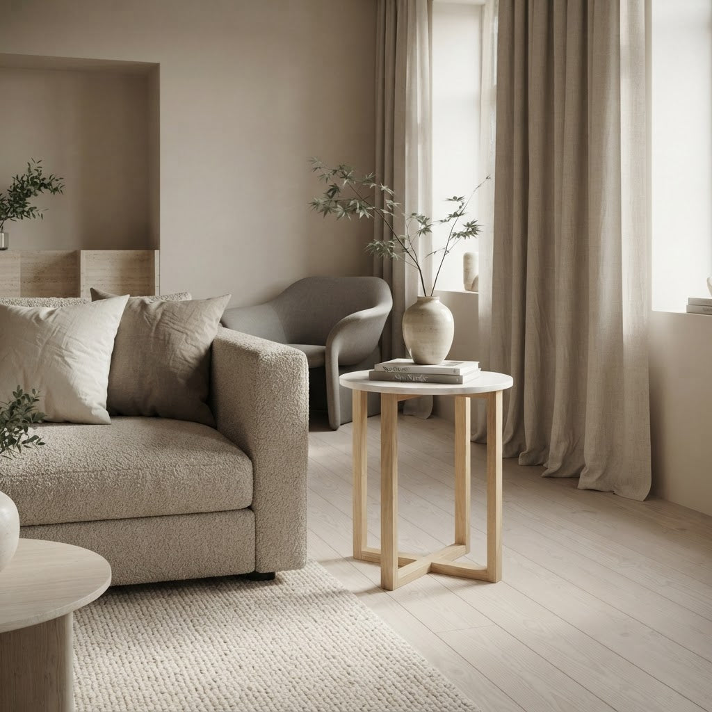 LYRA SIDE TABLE WITH WHITE MARBLE