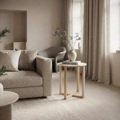 LYRA SIDE TABLE WITH WHITE MARBLE