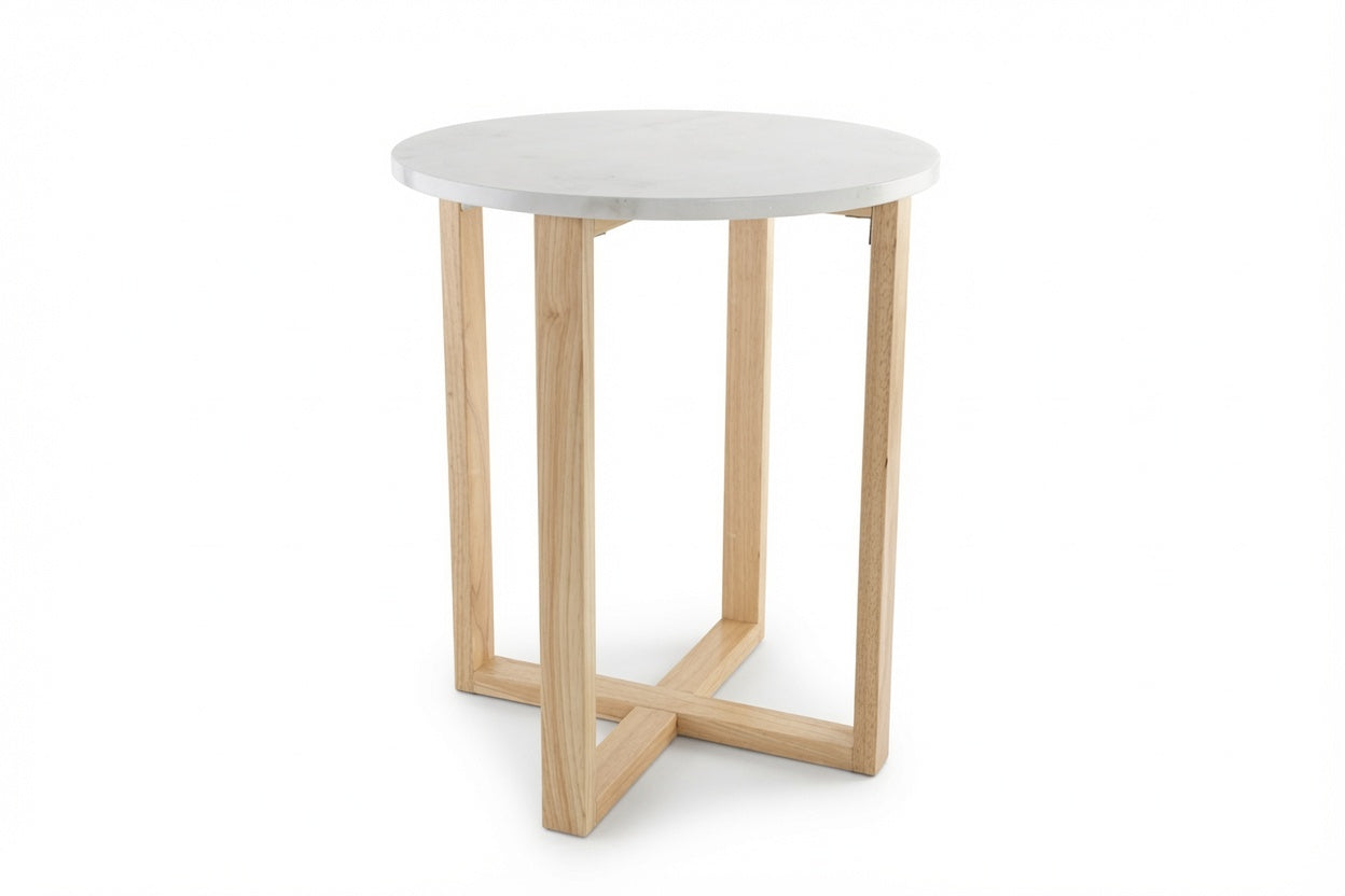 LYRA SIDE TABLE WITH WHITE MARBLE