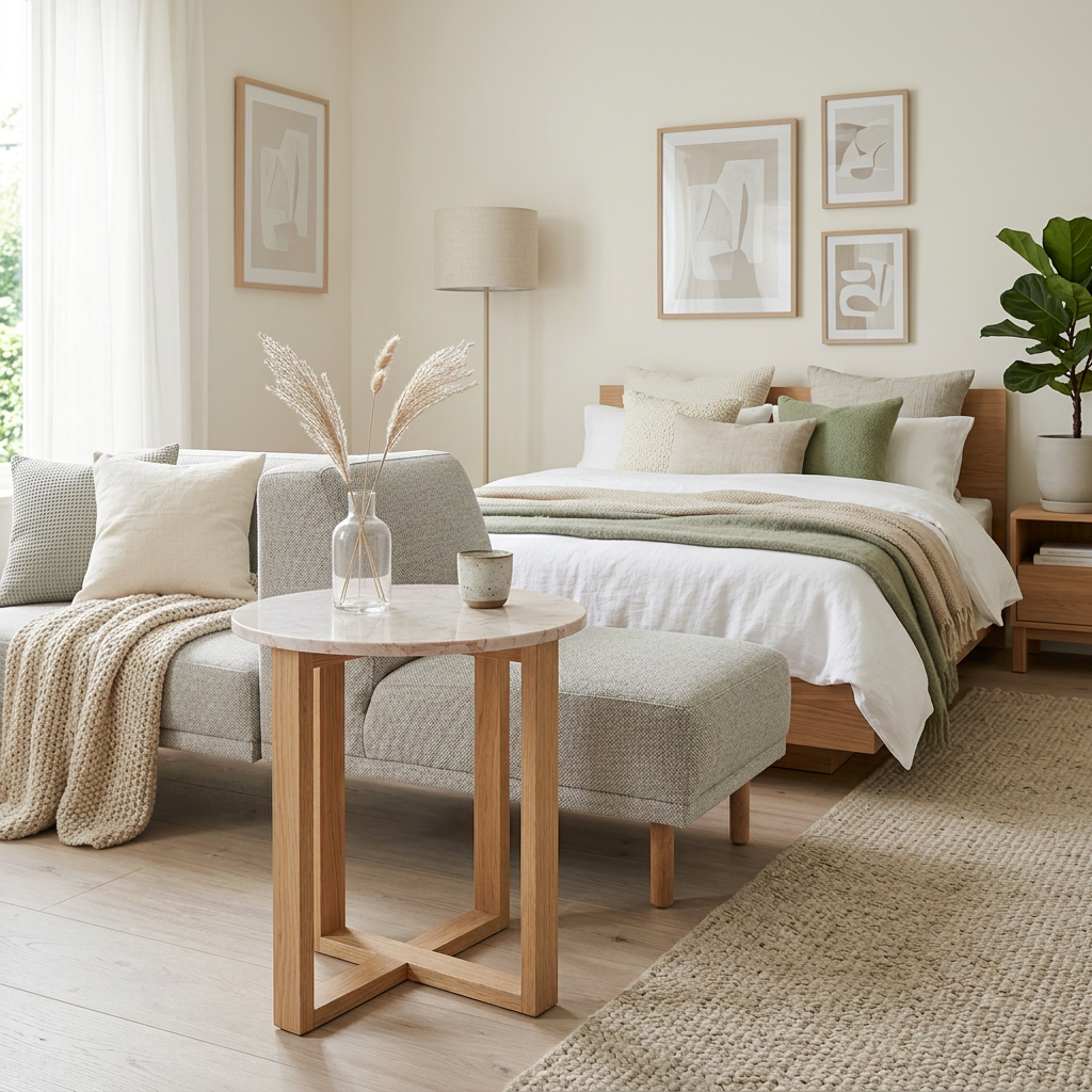 LYRA SIDE TABLE WITH ROSE' MARBLE