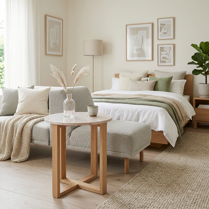 LYRA SIDE TABLE WITH ROSE' MARBLE
