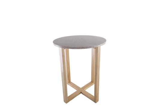 LYRA SIDE TABLE WITH ROSE' MARBLE