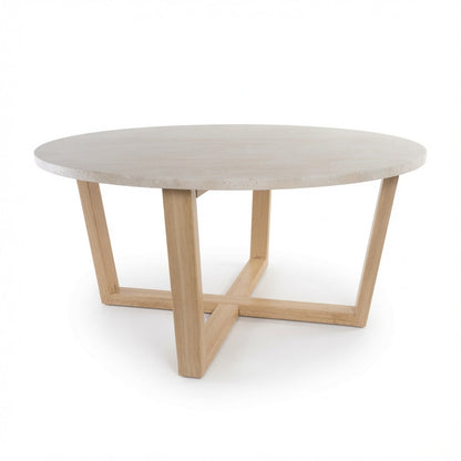LYRA COFFEE TABLE WITH NATURAL OAK TRAVERTINE