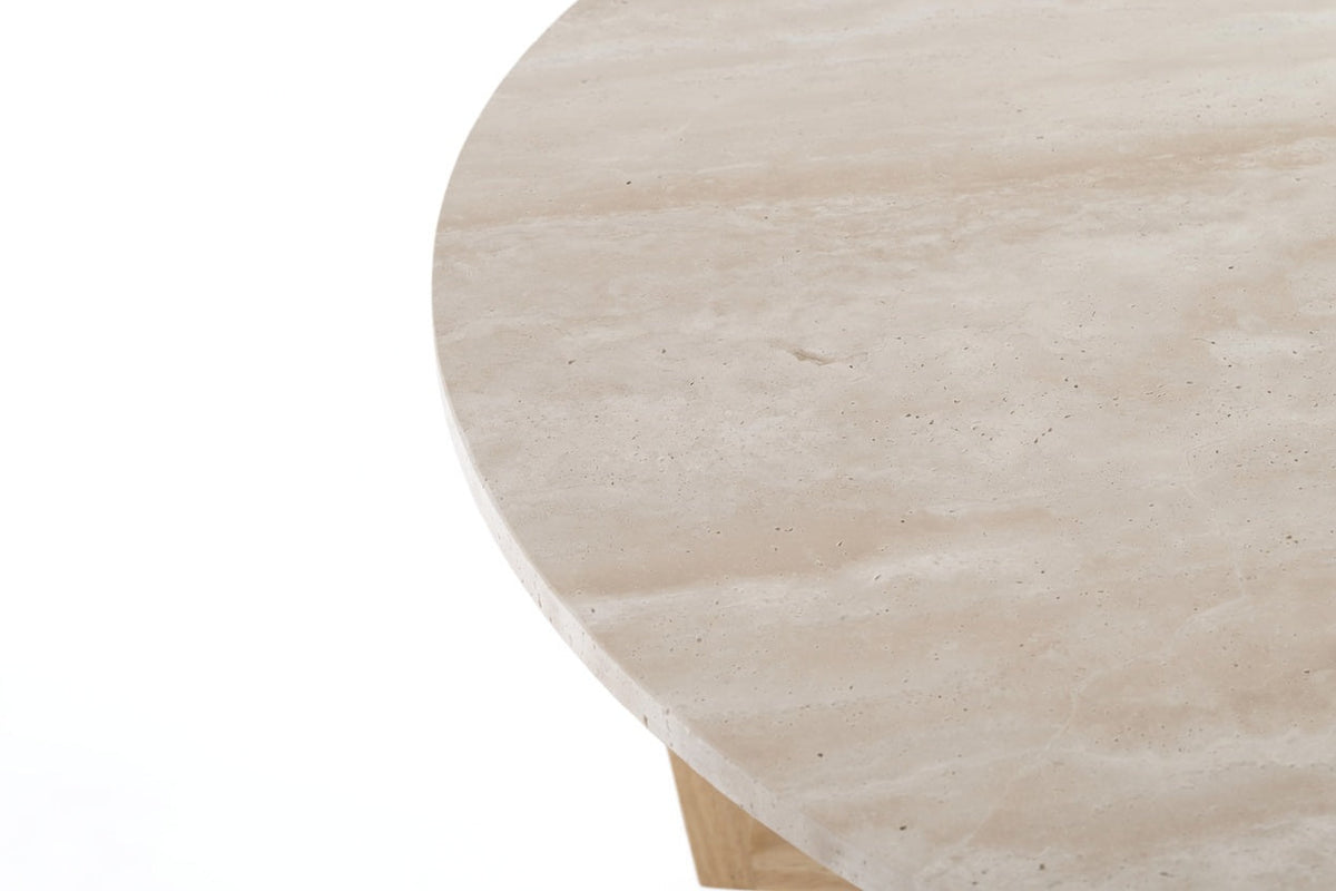 LYRA COFFEE TABLE WITH NATURAL OAK TRAVERTINE