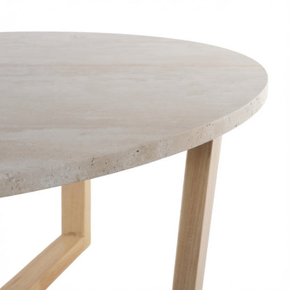 LYRA COFFEE TABLE WITH NATURAL OAK TRAVERTINE