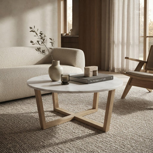 LYRA COFFEE TABLE WITH WHITE MARBLE