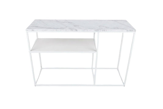 AURA ENTRY CONSOLE WHITE WITH WHITE MARBLE