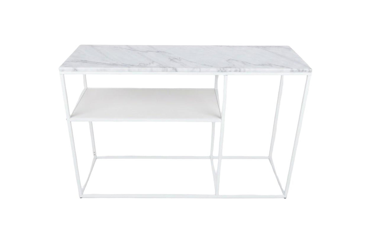 AURA ENTRY CONSOLE WHITE WITH WHITE MARBLE