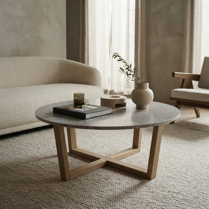 LYRA COFFEE TABLE WITH ROSE' MARBLE
