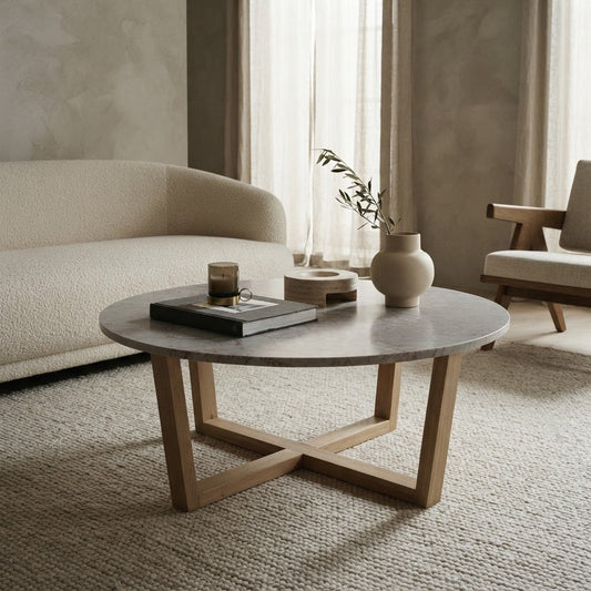 LYRA COFFEE TABLE WITH ROSE' MARBLE