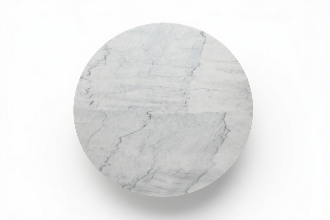 VELA COFFEE TABLE BLACK WITH WHITE MARBLE