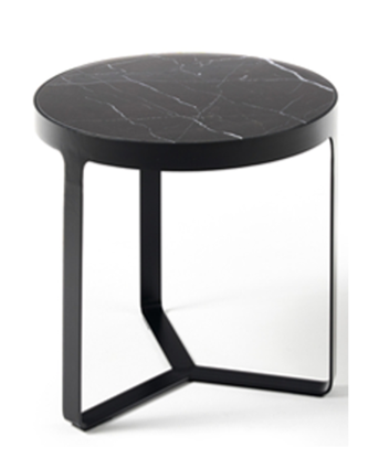 LUME SIDE TABLE BLACK WITH BLACK MARBLE