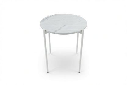 SOLIS SIDE TABLE WHITE WITH WHITE MARBLE