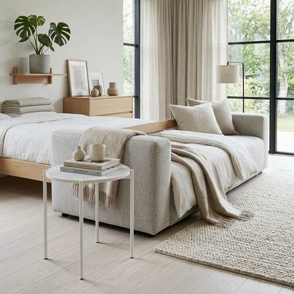 SOLIS SIDE TABLE WHITE WITH WHITE MARBLE