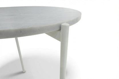 SOLIS SIDE TABLE WHITE WITH WHITE MARBLE
