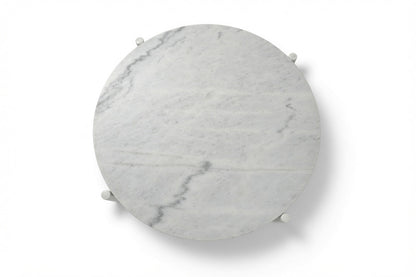 SOLIS SIDE TABLE WHITE WITH WHITE MARBLE