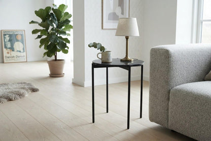 SOLIS SIDE TABLE BLACK WITH BLACK MARBLE