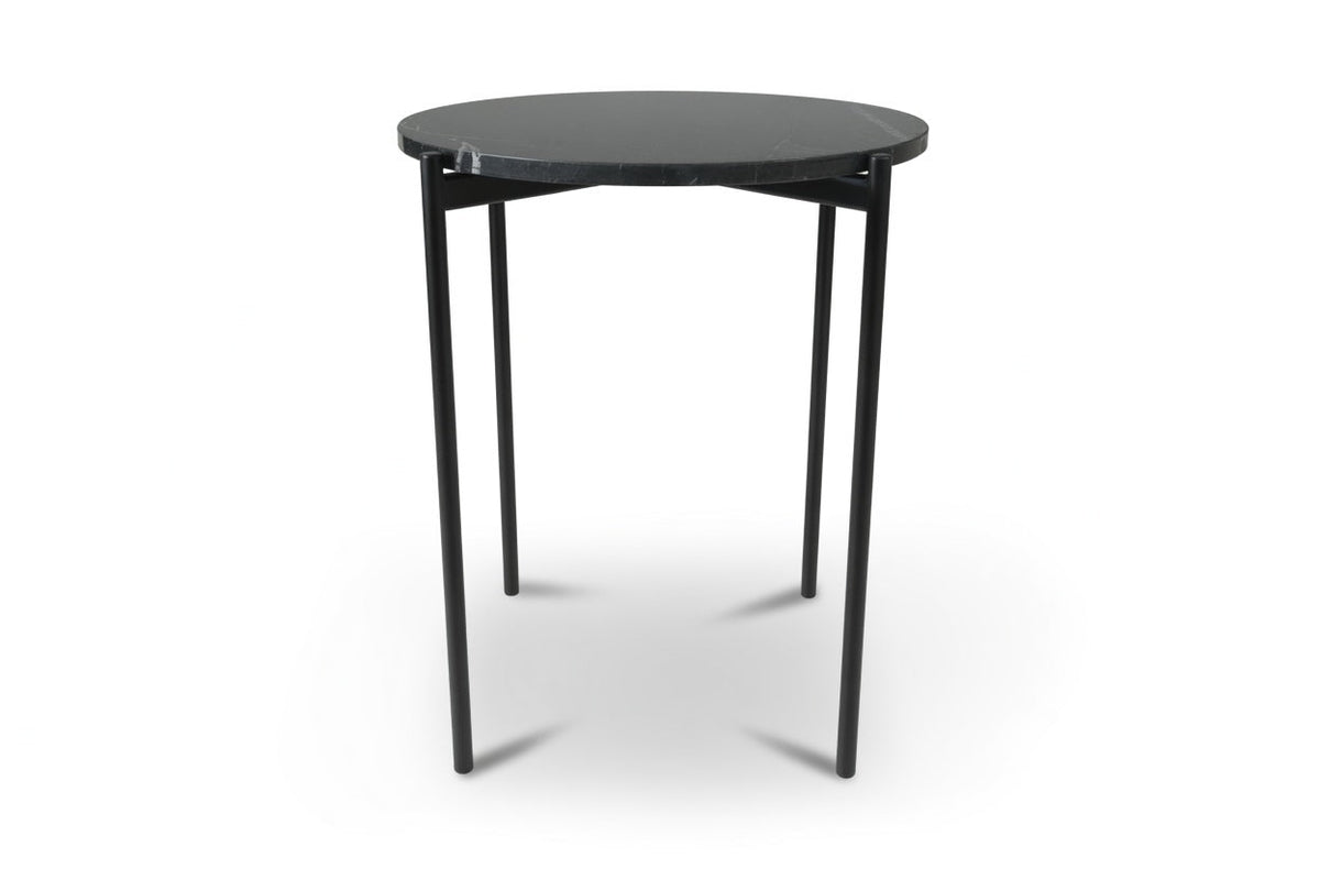 SOLIS SIDE TABLE BLACK WITH BLACK MARBLE