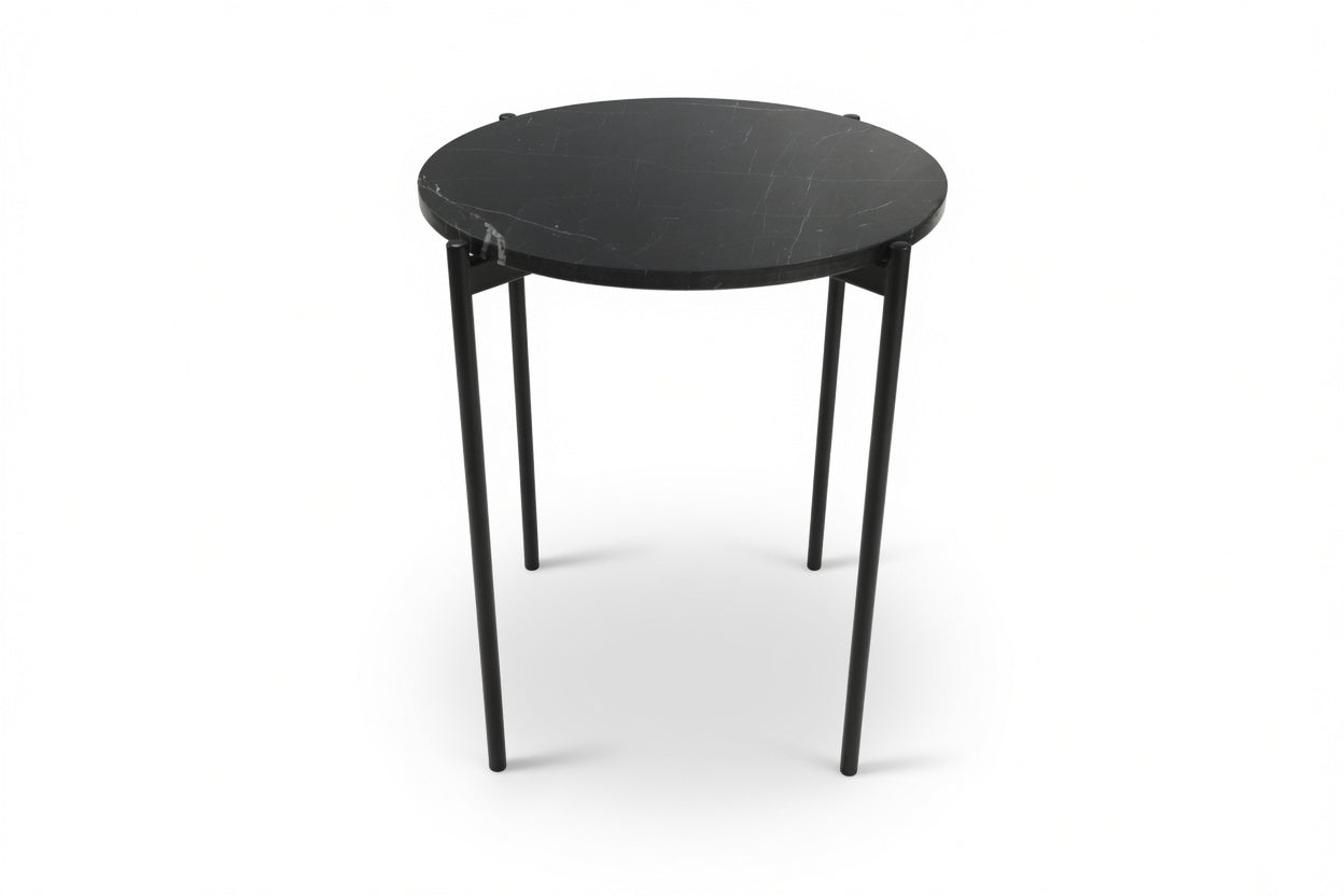 SOLIS SIDE TABLE BLACK WITH BLACK MARBLE
