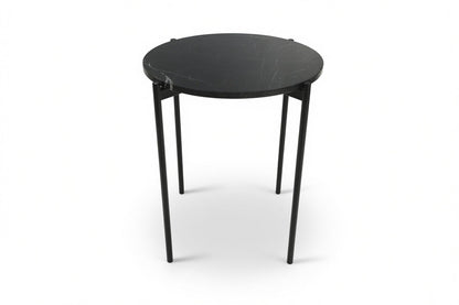 SOLIS SIDE TABLE BLACK WITH BLACK MARBLE