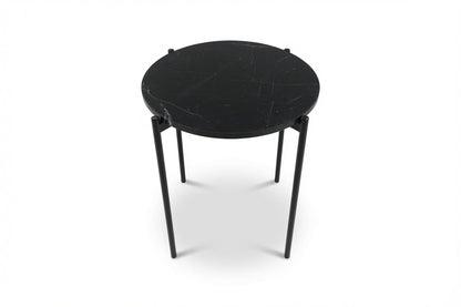SOLIS SIDE TABLE BLACK WITH BLACK MARBLE