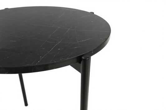 SOLIS SIDE TABLE BLACK WITH BLACK MARBLE