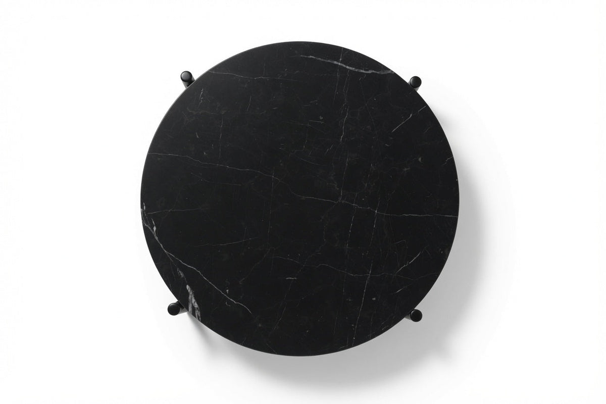 SOLIS SIDE TABLE BLACK WITH BLACK MARBLE