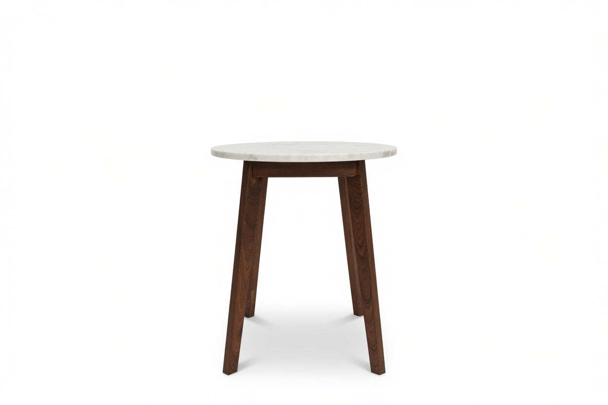 NERO WALNUT SIDE TABLE WITH WHITE MARBLE