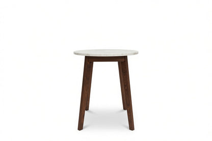 NERO WALNUT SIDE TABLE WITH WHITE MARBLE