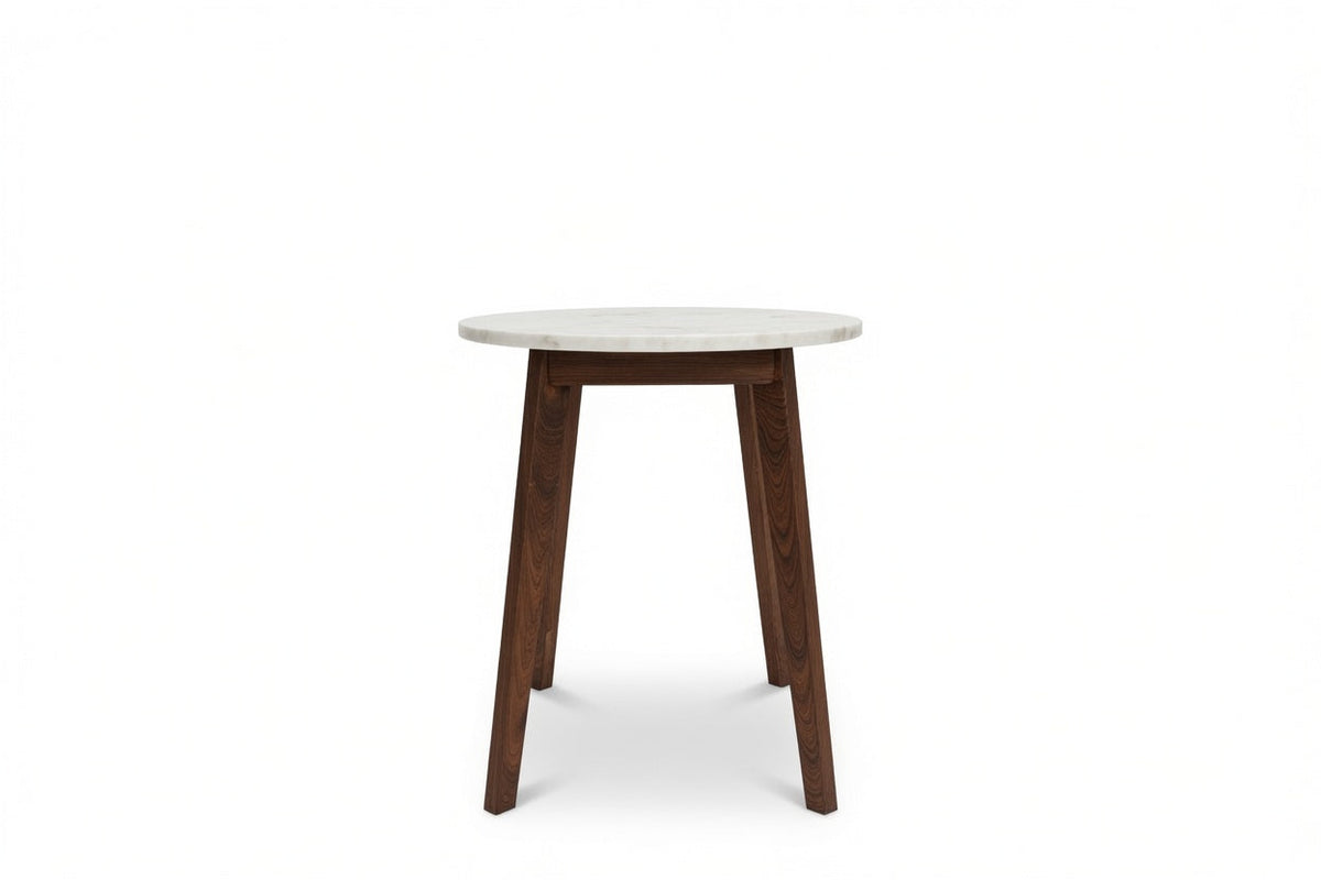 NERO WALNUT SIDE TABLE WITH WHITE MARBLE