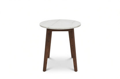 NERO WALNUT SIDE TABLE WITH WHITE MARBLE