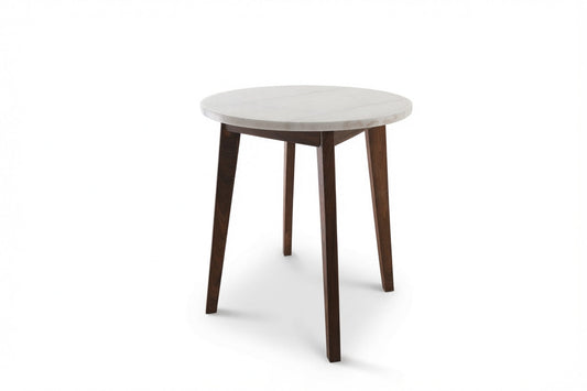 NERO WALNUT SIDE TABLE WITH WHITE MARBLE