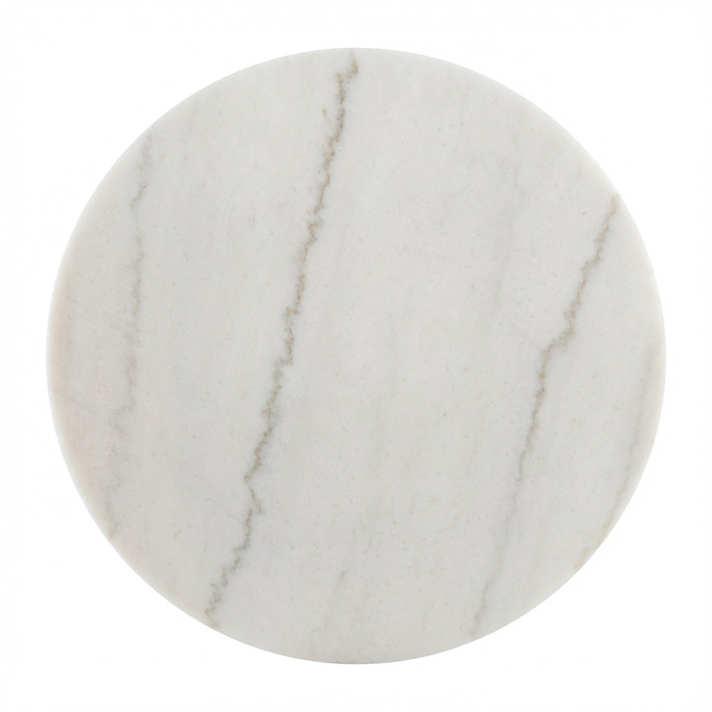 NERO WALNUT SIDE TABLE WITH WHITE MARBLE