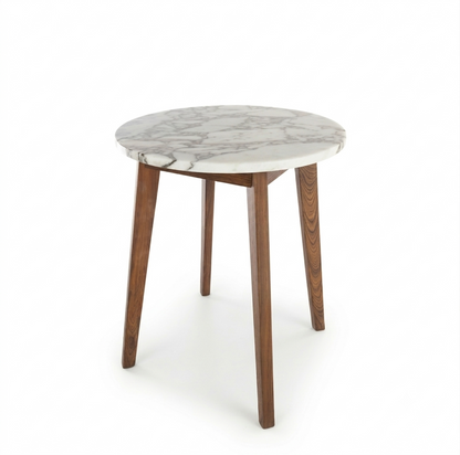 NERO WALNUT SIDE TABLE WITH NATURAL OAK MARBLE