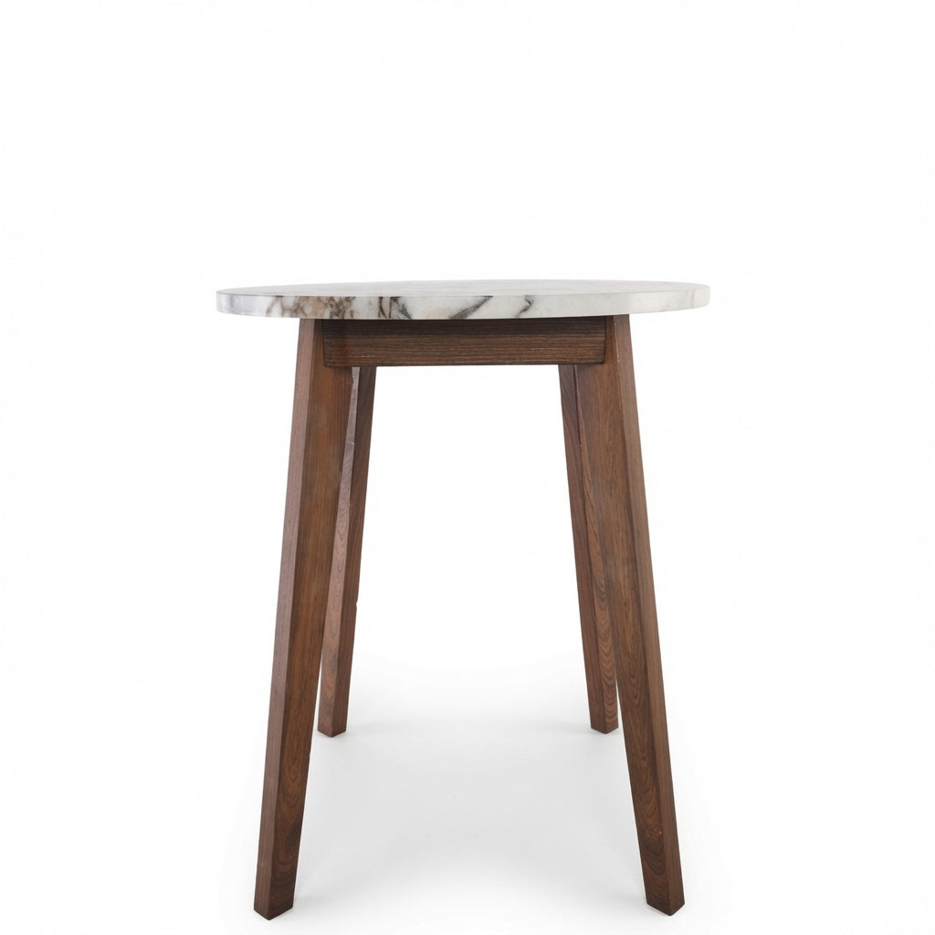 NERO WALNUT SIDE TABLE WITH NATURAL OAK MARBLE