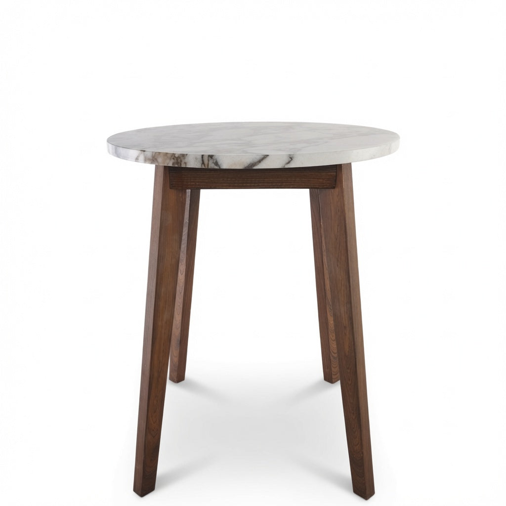 NERO WALNUT SIDE TABLE WITH NATURAL OAK MARBLE