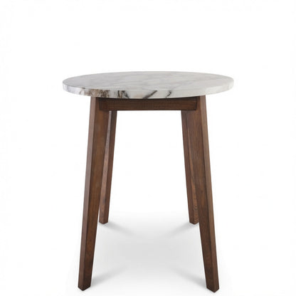 NERO WALNUT SIDE TABLE WITH NATURAL OAK MARBLE
