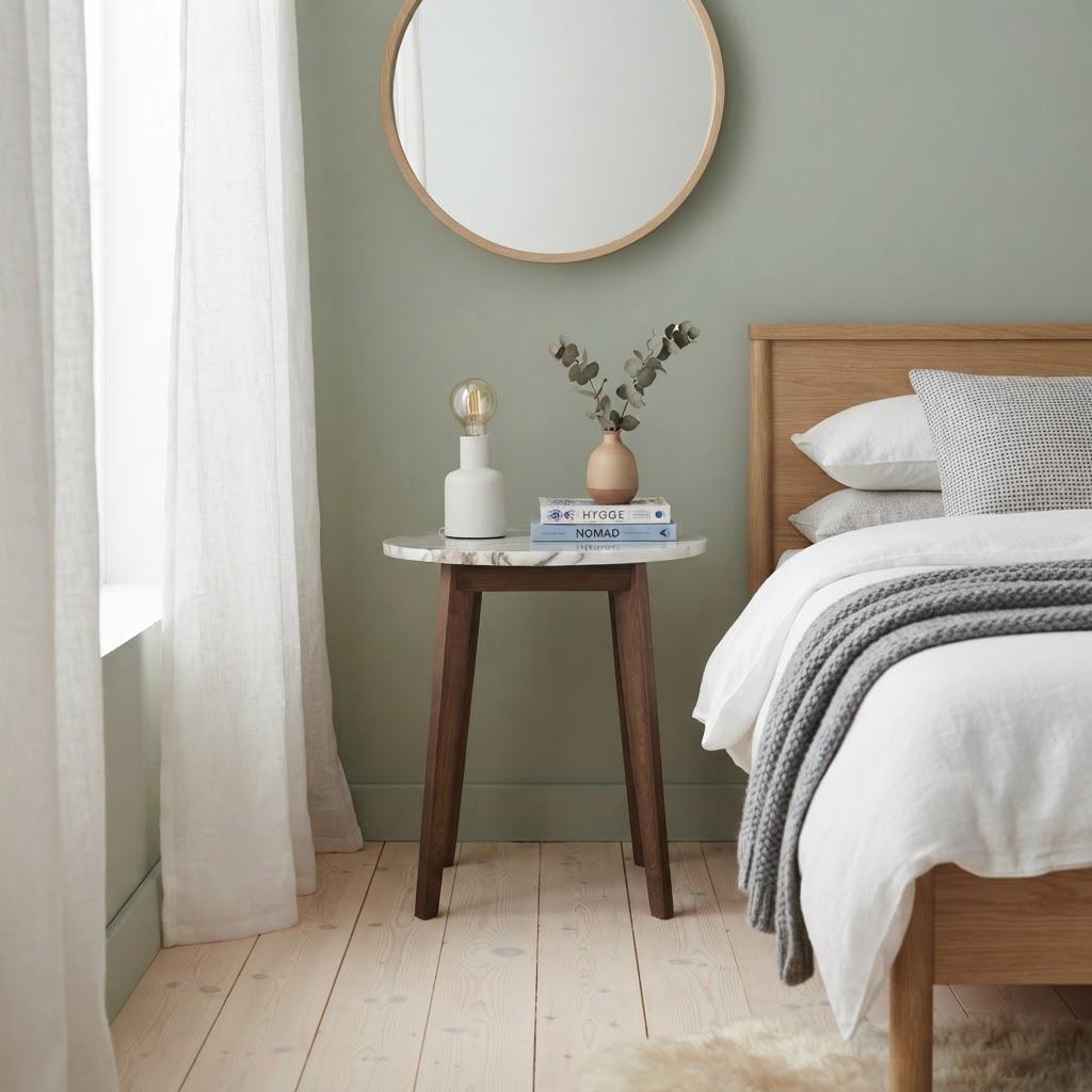 NERO WALNUT SIDE TABLE WITH NATURAL OAK MARBLE