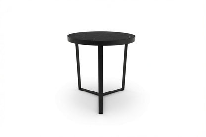 LUME SIDE TABLE BLACK WITH BLACK MARBLE