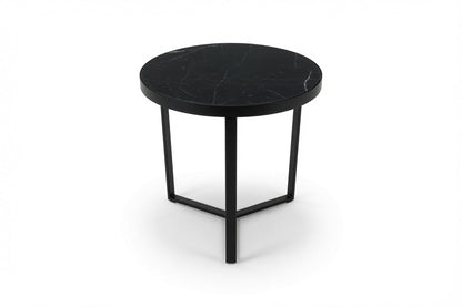 LUME SIDE TABLE BLACK WITH BLACK MARBLE