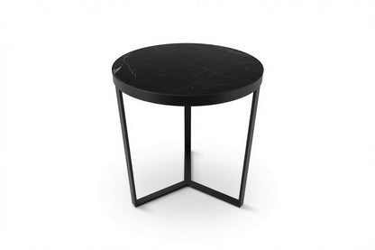 LUME SIDE TABLE BLACK WITH BLACK MARBLE
