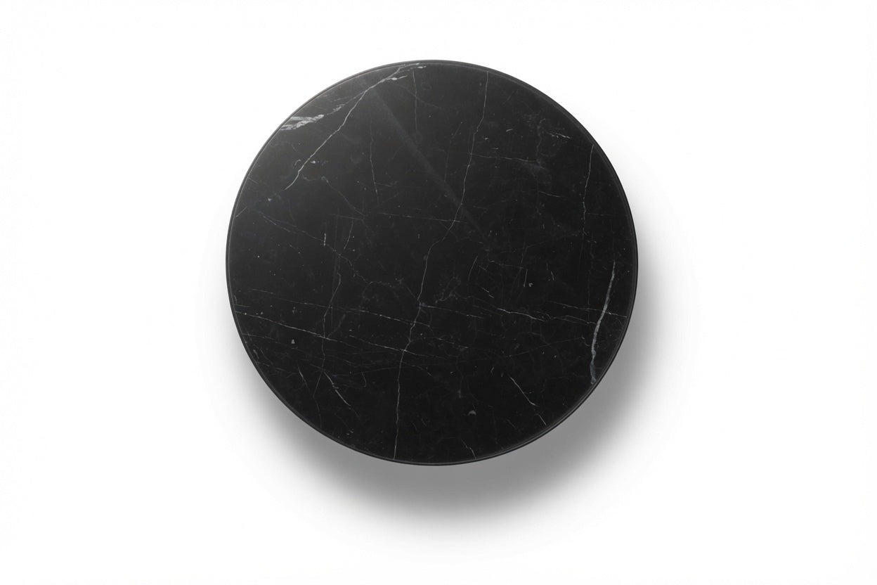 LUME SIDE TABLE BLACK WITH BLACK MARBLE