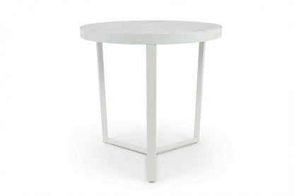 LUME SIDE TABLE WHITE WITH WHITE MARBLE