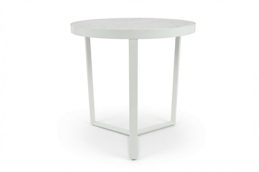 LUME SIDE TABLE WHITE WITH WHITE MARBLE