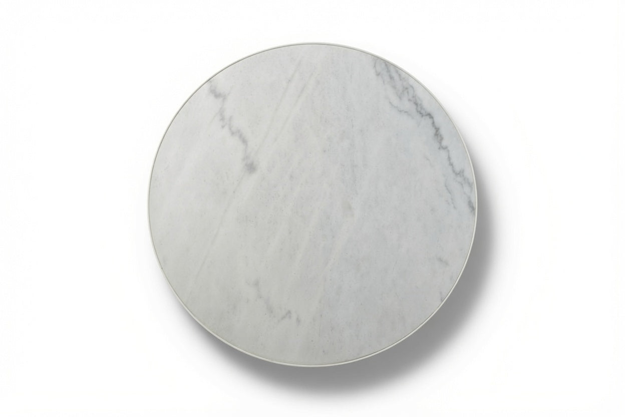 LUME SIDE TABLE WHITE WITH WHITE MARBLE