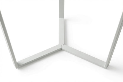 LUME SIDE TABLE WHITE WITH WHITE MARBLE