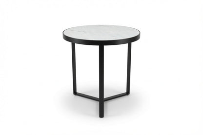 LUME SIDE TABLE BLACK WITH WHITE MARBLE