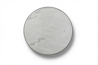 LUME SIDE TABLE BLACK WITH WHITE MARBLE